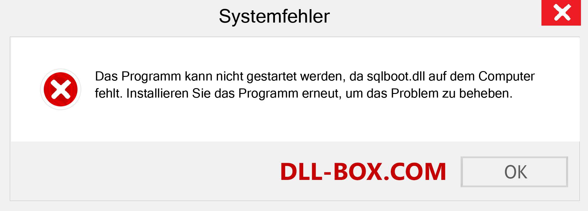 sqlboot.dll-Datei fehlt?. Download für Windows 7, 8, 10 - Fix sqlboot dll Missing Error unter Windows, Fotos, Bildern